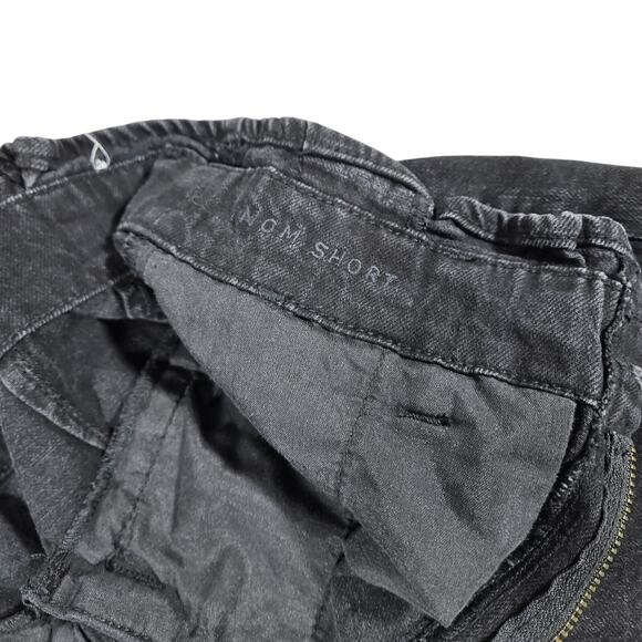 American Eagle Outfitters High Waisted Denim Shorts Black Paper Bag Waist Size 6 - Picture 5 of 9